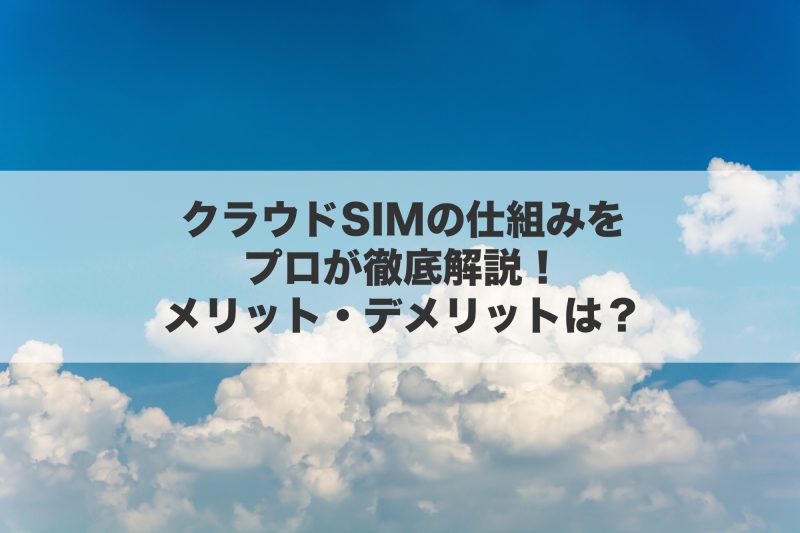 クラウドSIMの仕組みをプロが徹底解説!メリット・デメリットは?