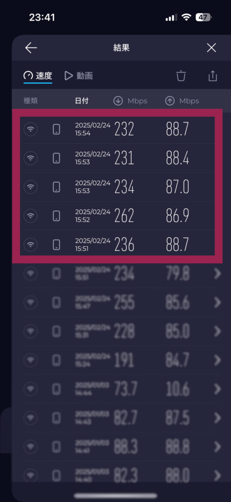 SPEEDTEST結果